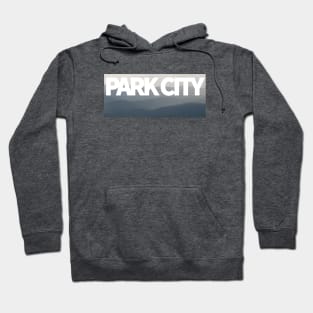 Park City Mountainscape White Text Hoodie